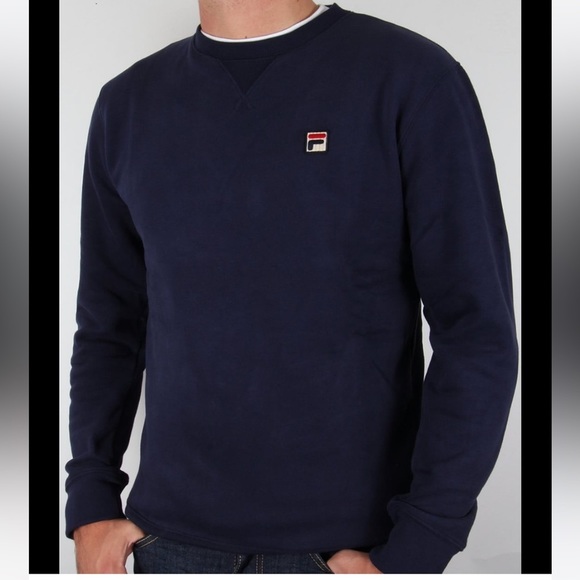 🌟Host Pick🌟 Unisex 1X FILA PREMIUM ESSENTIAL CREWNECK SWEATSHIRT NAVY Vintage - Picture 15 of 16